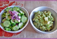 きゅうりの洋風酢の物とヒカマのマスタードマヨサラダ